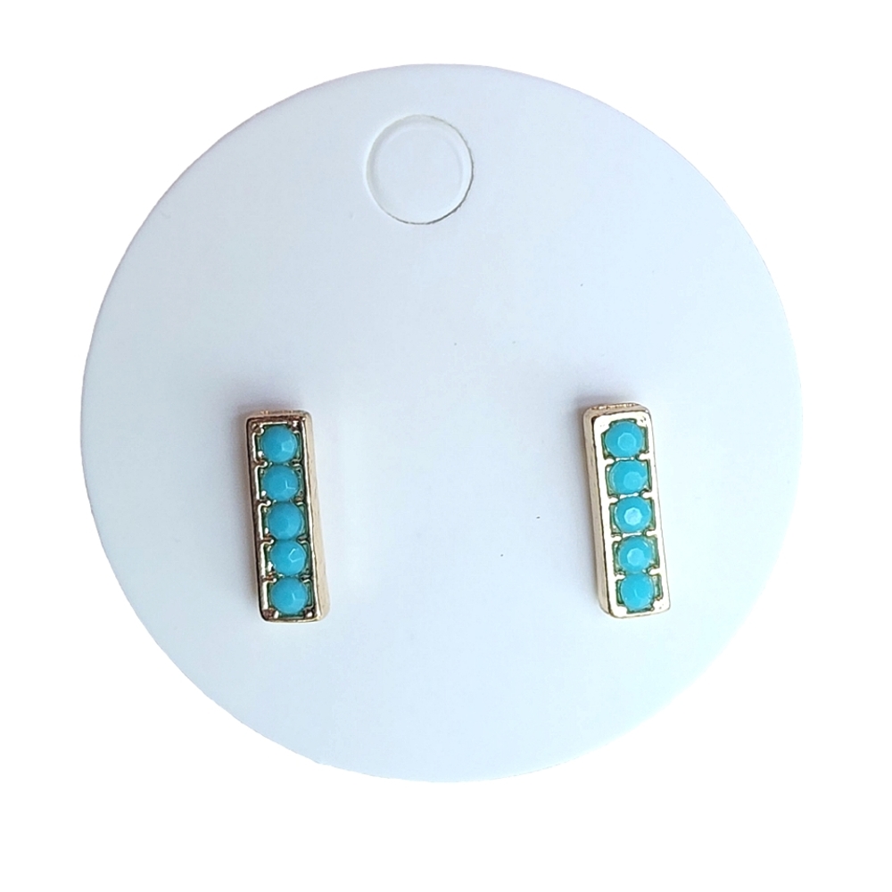 3/$12 Blue Stone Bar Earrings